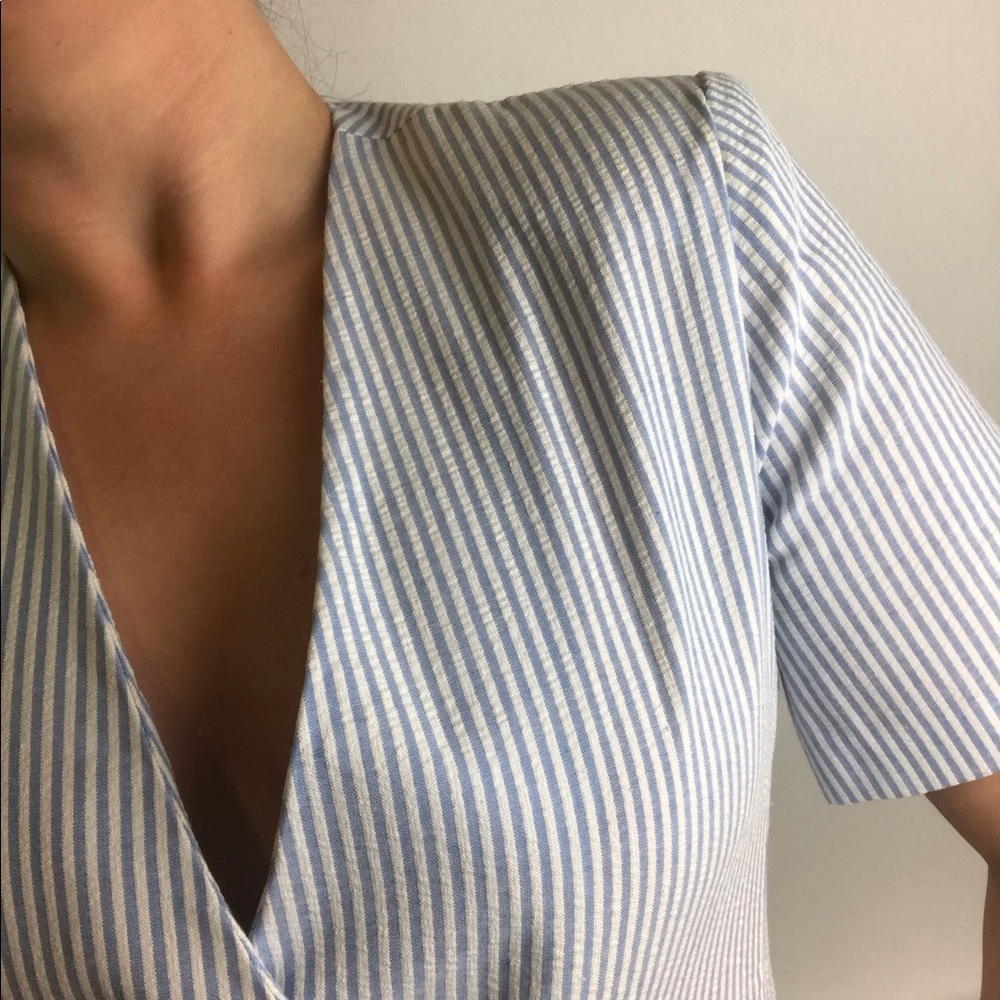 Vintage Seersucker Blazer-Style Top
